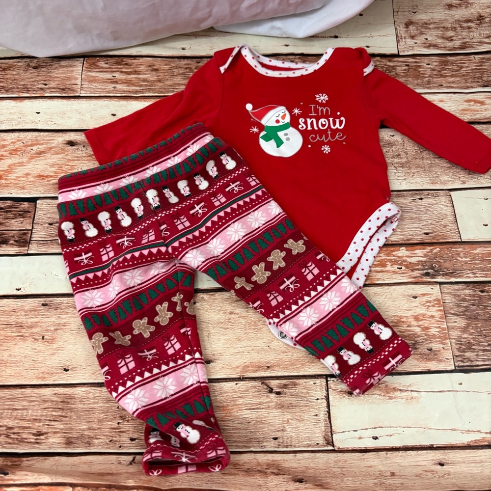 Baby Essentials Red Snowflake Baby Outfit